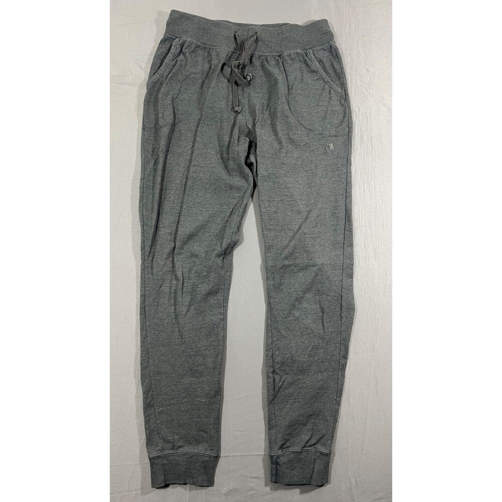 Champion Jogger Sweatpants Mens Medium Gray Embroidered Logo Athletic Lounge